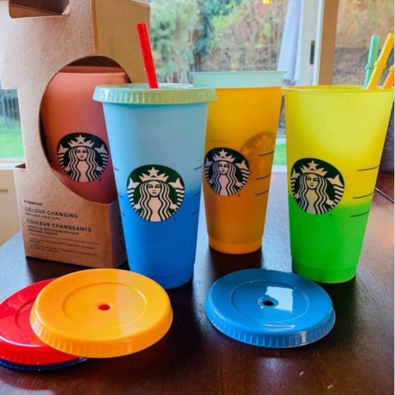 Tumbler Starbucks Color Changing Cups Berubah warna Portable Reusable Cup