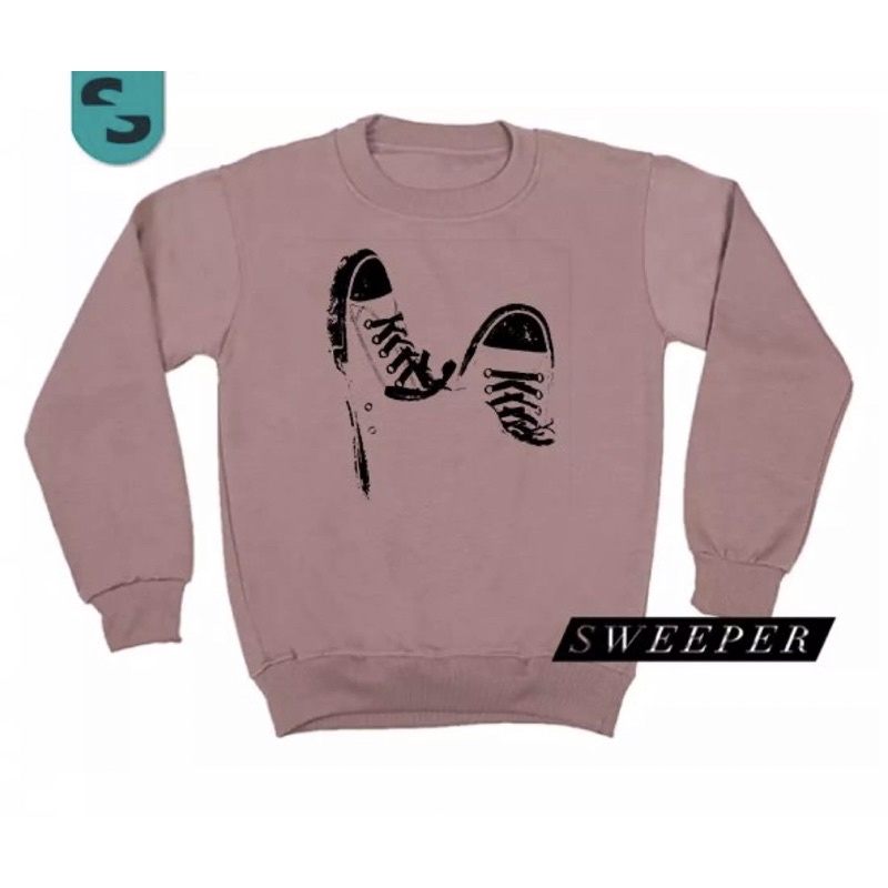 SWEEPER - SWEATER MOTIP SEPATU M - XL (SABLON) (PRIA DAN WANITA)