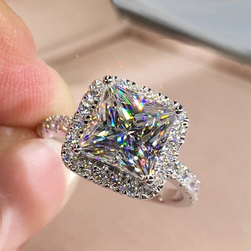 Cincin Cubic Zirconia Gaya Princess Untuk Wanita