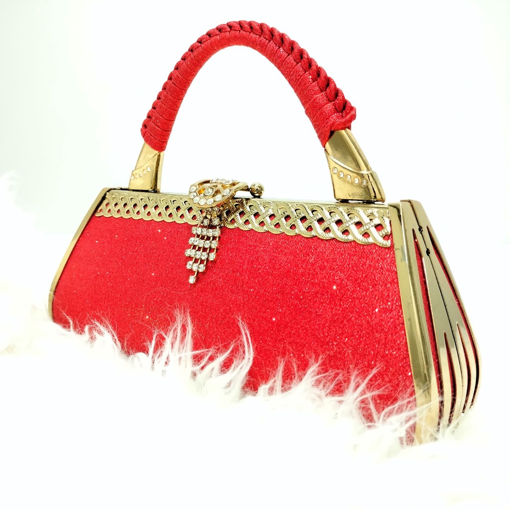 Tas Pesta  Farnell  Import Wanita Bahan Glitter Clutch Import Cantik 2710