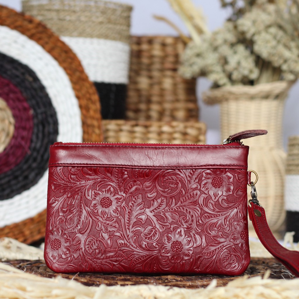 TERMURAH !! CLUTCH WANITA 100% KULIT ASLI LOVELY BATIK / FREE GRAVIR NAMA