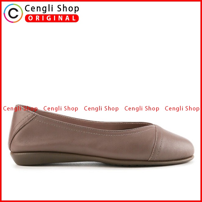 SEPATU FLAT KULIT OBERMAIN WANITA ORIGINAL ASLI TERBARU COKLAT OW02