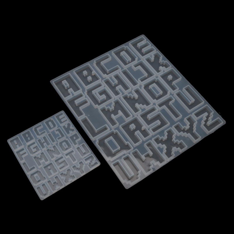 SIY  Pixel Letters Epoxy Resin Casting Mold Alphabet Keychain Pendant Alphabet UV Resin Silicone Mold Jewelry Making Tools