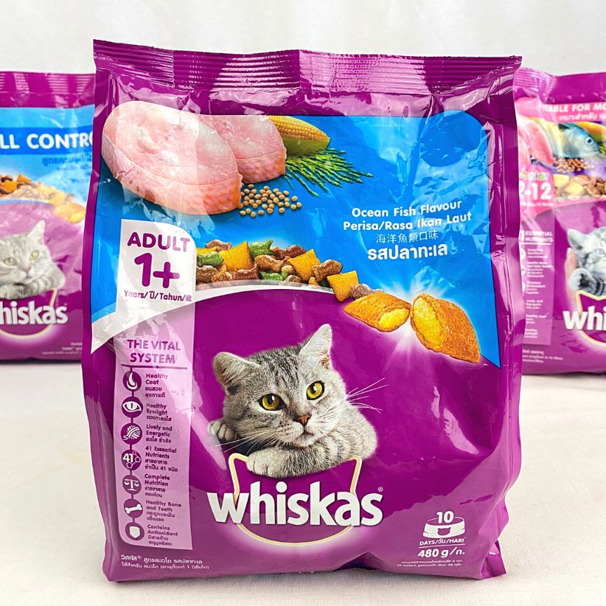 

WHISKAS Makanan Kucing Adult OCEAN FISH 480gr