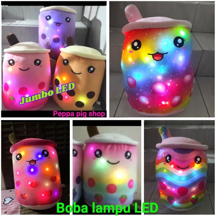 Boneka Bantal boba jumbo LED lampu ukuran galon