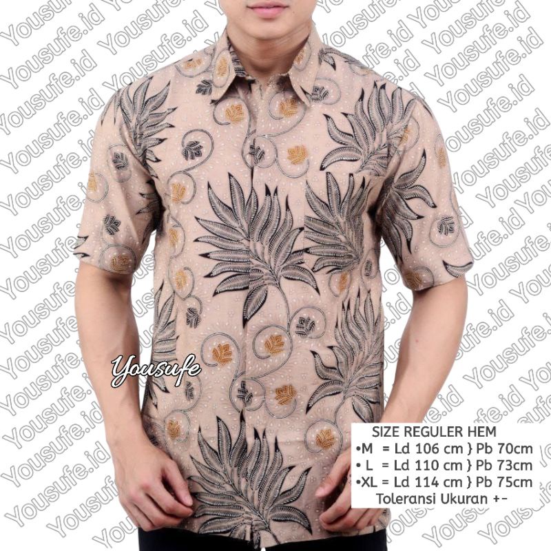 Batik Pria Lengan Pendek Seragam Kantor  Formal Casual Motif Terkini COD Shopee