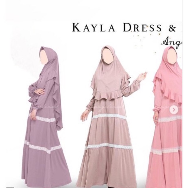 SALE 1 Set Kayla Dress Lace dan Kinara Khimar Lace size XL PLUM Atelier Angelina