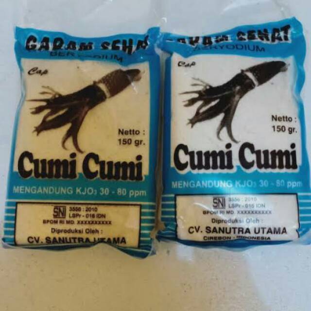 

Garam dapur merek cumi cumi 250 gram 40 pcs