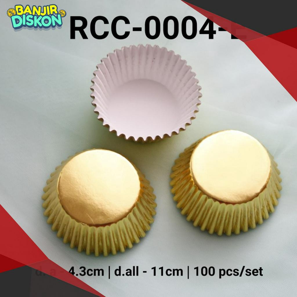 

BOMBASTIS RCC4E Packaging Kertas cupcake case emas gold muffin cup emas yamama baking