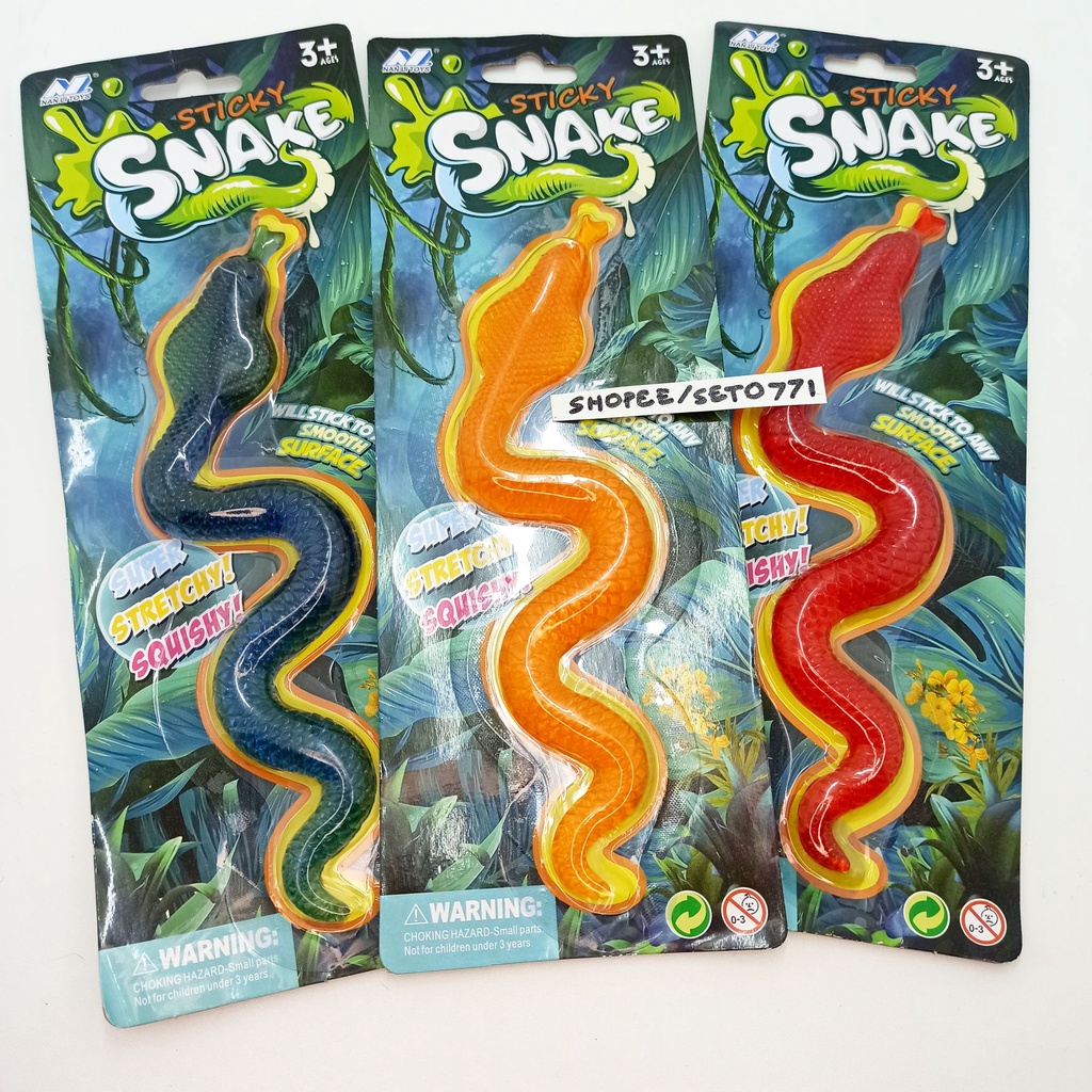 Jual Mainan Anak Stretch Snake Ular sticky Super Squishy Slime | Shopee ...