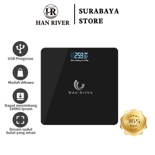 han river timbangan badan digital black digital scale beban load 180kg square