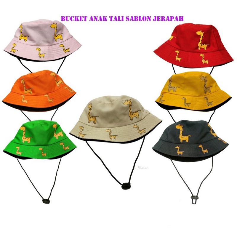 Topi Bucket Anak Sablon Jerapah Bisa Request Nama Topi Bucket Anak Costum Nama