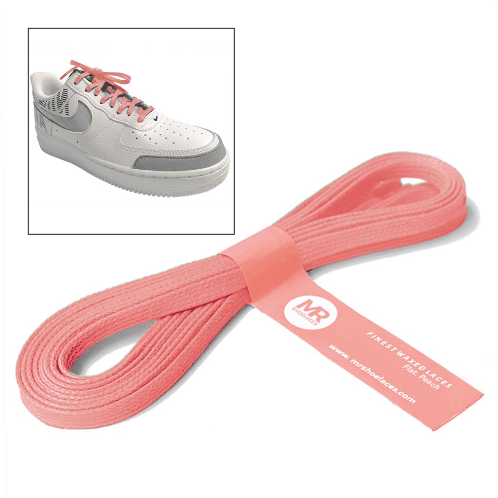 MR Shoelaces FA17 Peach - Tali Sepatu Lilin 5mm Gepeng Flat Pipih (Waxed Laces) 90cm 100cm 120cm 150cm 200cm - Premium Shoelace