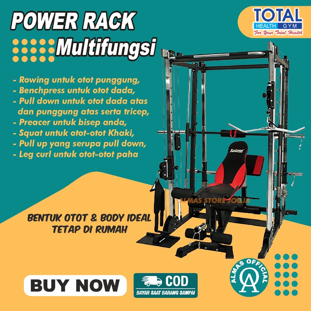 POWER RACK MOVESTORM Fitness PAKET Murah MULTI FUNGSI BISA COD