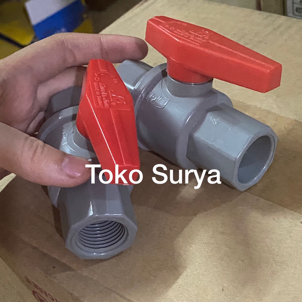 BALL VALVE 1/2" STOP KRAN 1/2" BALL VALVE PVC 1/2" STOP KRAN 1/2" KDJ KING DA JENG TAIWAN BALL VALVE