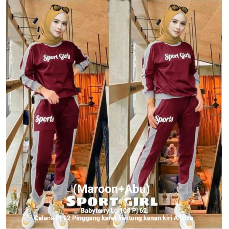 COD☑️PAKAIAN SET WANITA/SET SPORT GIRL/3 SIZE(L-XL-XXL)PAKAIAN TRAINING SET/SET WANITA/SET KEKINIAN/GOOD QUALITY