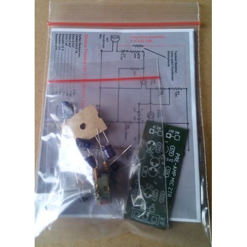 Kit Preamp Mic 2 Transistor belum solder Er~1504