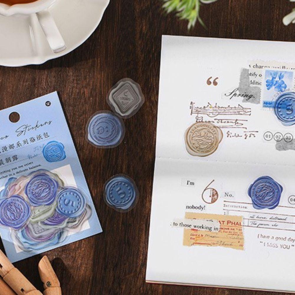 Lanfy Sealing Wax Stiker Hias Diary Perekat Notebook DIY Stick Label Album Stationery Sticker