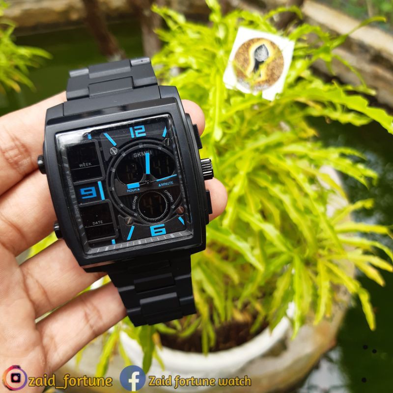 jam tangan pria SKMEI warna hitam biru