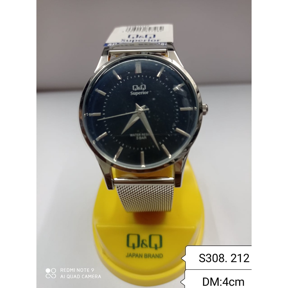 Jam Tangan Pria Casual Business Rantai Stainless Steel Analog Original Q&amp;Q QnQ QQ S308 S308J Series