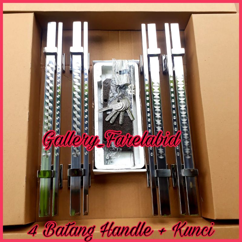Handle Pintu Rumah Stainless Steel Grafir 60 Cm Set Kunci Gagang Pintu Rumah Modern 45 Cm Set Body Kunci Pegangan Pintu Kupu Tarung Set Tarikan Pintu Rumah Minimalis 33 Cm