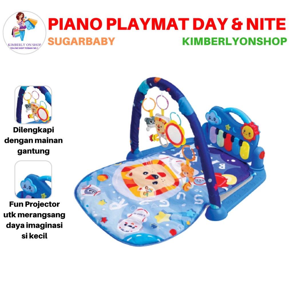 Sugar Baby All in 1 Piano Playmat Mainan Bayi Piano Music Matras Day &amp; Nite