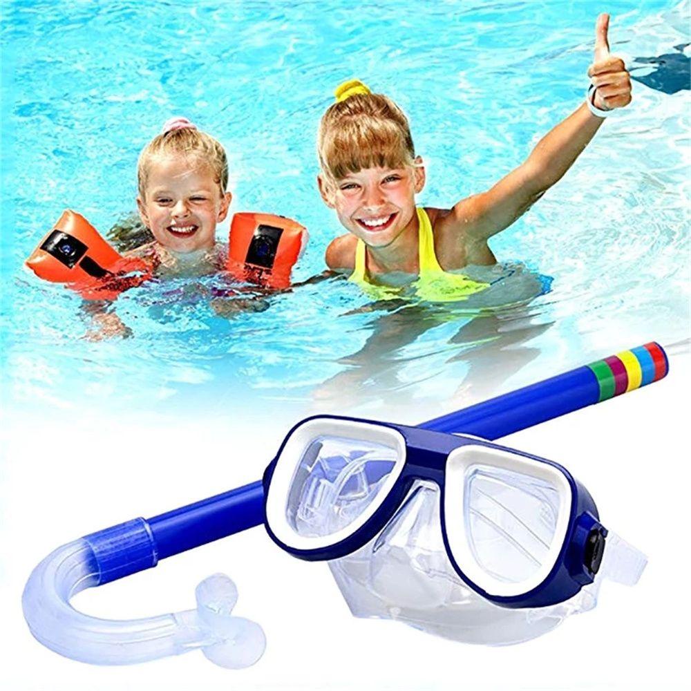 Lanfy Diving Snorkel Set Diving Aksesoris Olahraga Air Tabung Pernafasan Anti Kabut Untuk Anak PVC Diving Kids Goggles