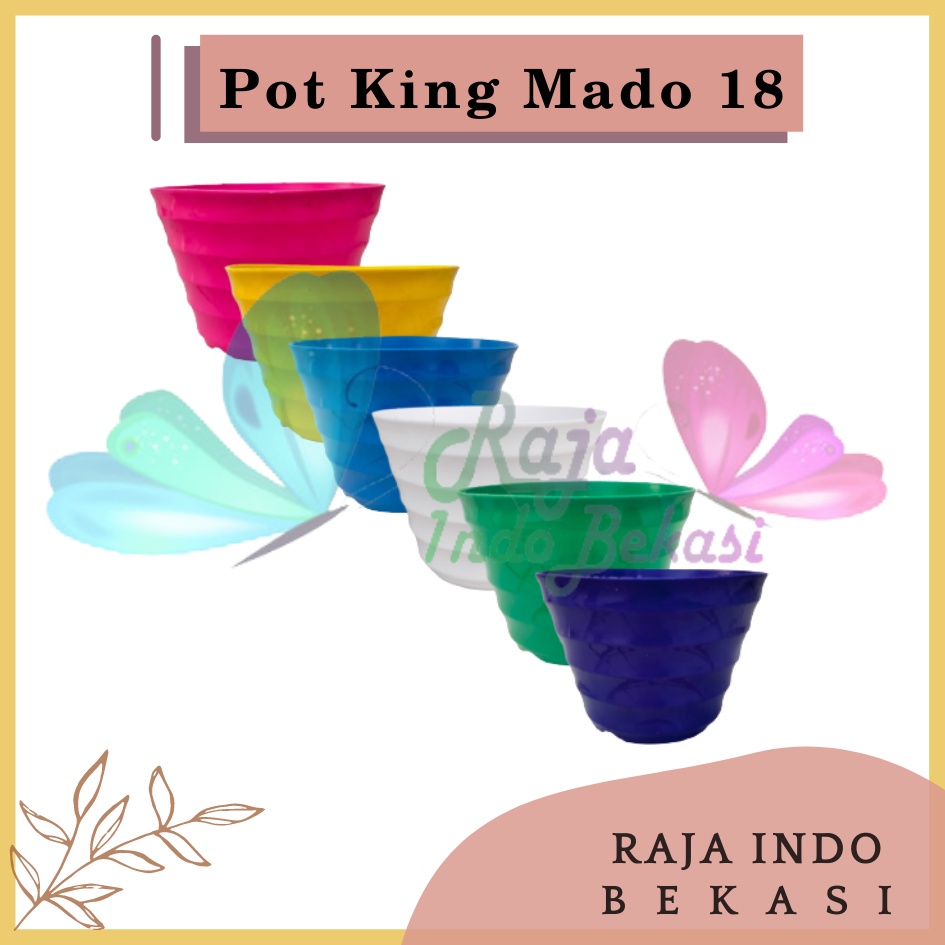 Pot King Mado 18 Putih Warna Warni Da 14,5 Cm Garden Of Love Pot Plastik Lucu Murah Bkn Pot Tawon 15 18