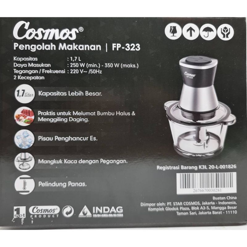 Food Processor / Penggiling Makanan Cosmos Kuba FP-323