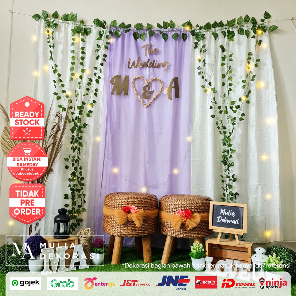 Dekorasi Lamaran Tunangan Backdrop Nikahan PhotoBooth DIY Akad Nikah Aqiqah Khitan Paket Mulia RR