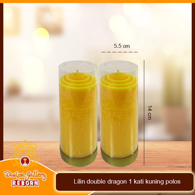 Lilin Puja Sembahyang Double Dragon 1 Kati Kuning Polos