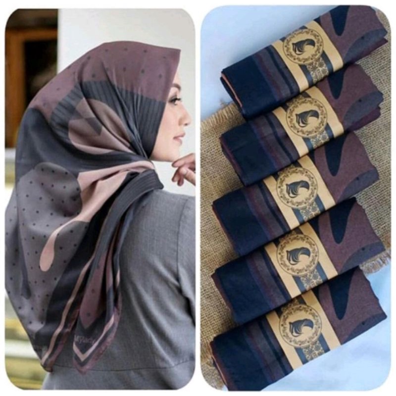 HIJAB SEGI EMPAT BROWNIS || JILBAB SEGI EMPAT MOTIF BROWNIS