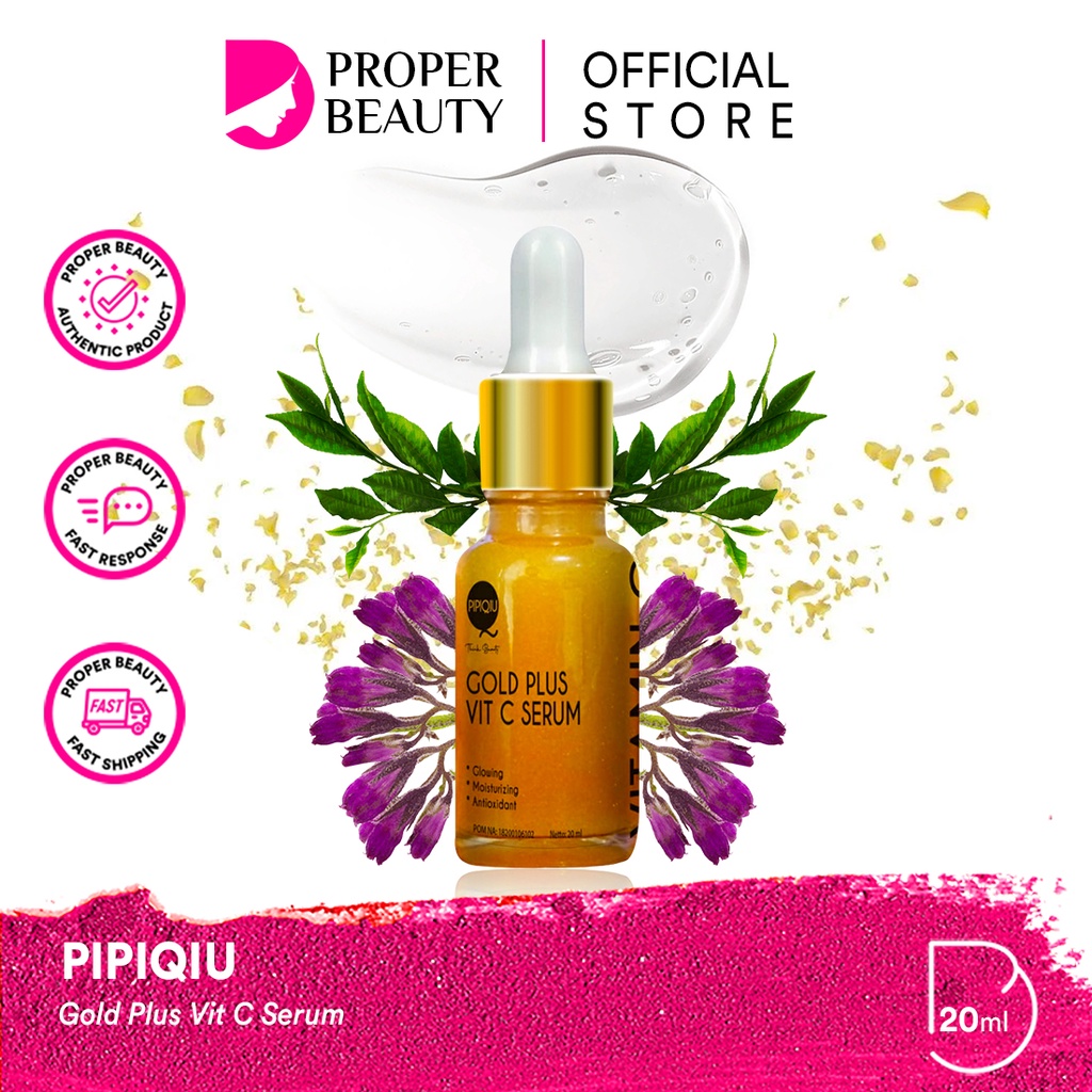 PIPIQIU Gold Plus Vit C Serum Indonesia / Niacinamide Brightening Aha Bha Pha Peeling Hyaluronic