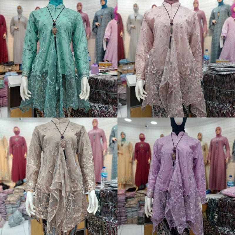 Kebaya Brokat Modern / Tunik Mewah / Kebaya Wisuda / Set Kebaya Pesta / Tunik Tulle Mauri