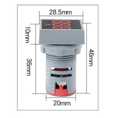 Pilot Lamp LED with VOLT METER 22mm KOTAK