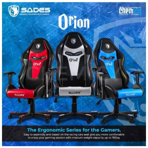 Sades Orion Gaming Chair - Biru