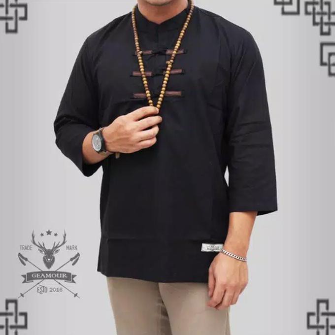 Kemeja Koko / Baju Kemeja Koko Pria Model Kancing Cina