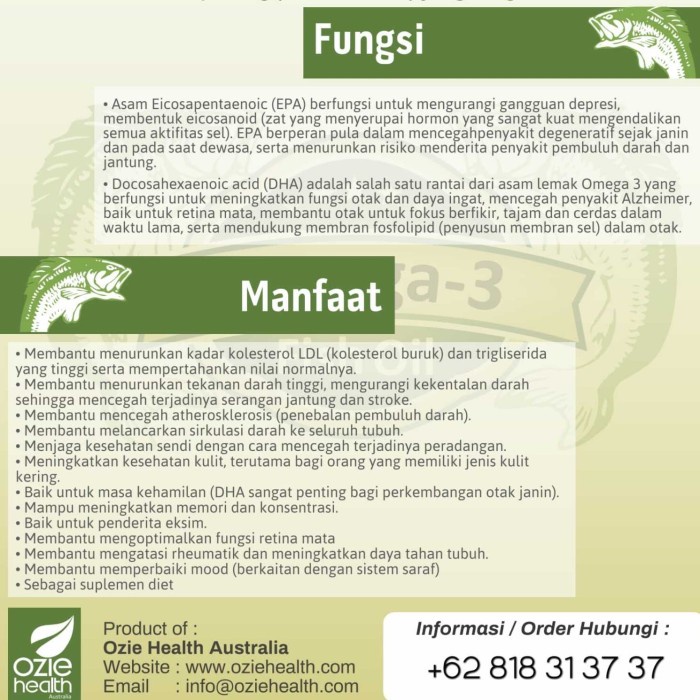 TUBUH-KEKEBALAN-SISTEM- OZIE HEALTH - OMEGA 3 FISH OIL 1000MG 400 CAPSULE HALAL CERTIFIED -SISTEM-