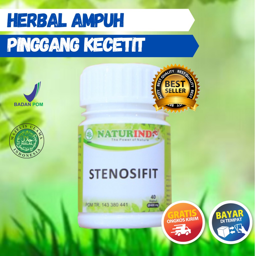 OBAT HERBAL PINGGANG KECETIT STENOSIFIT NATURINDO MADIUN OBAT SYARAF KEJEPIT