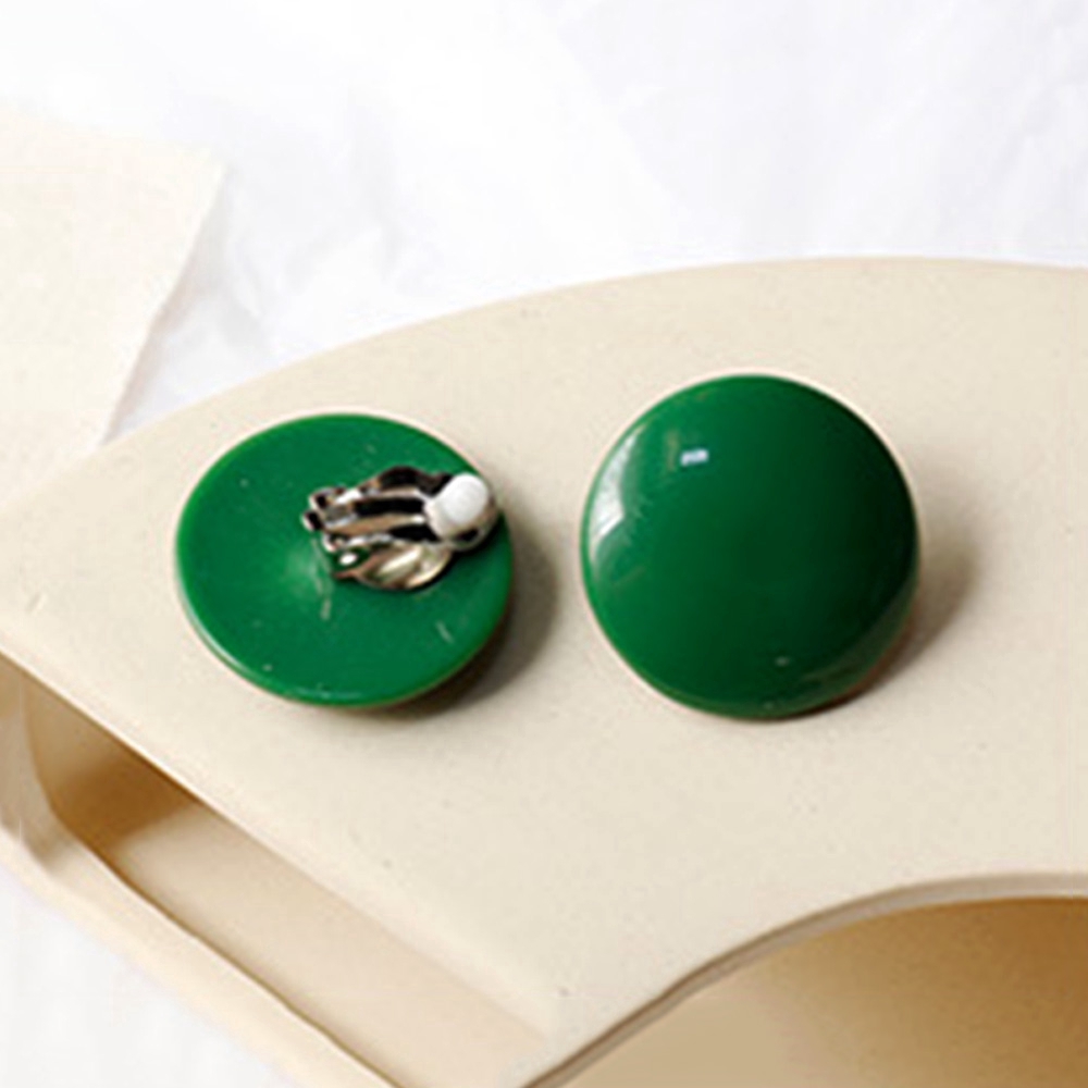 Anting Klip Tanpa Tindik Bentuk Geometri Persegi Panjang Bulat Bahan Resin Untuk Wanita