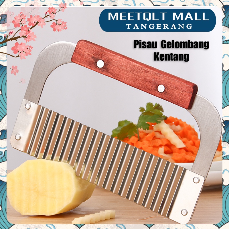 ★Stainless★ Pisau Zigzag Kentang/Potato Crinkle Cutter/Pisau Gelombang Kentang/Pisau Gerigi Kentang