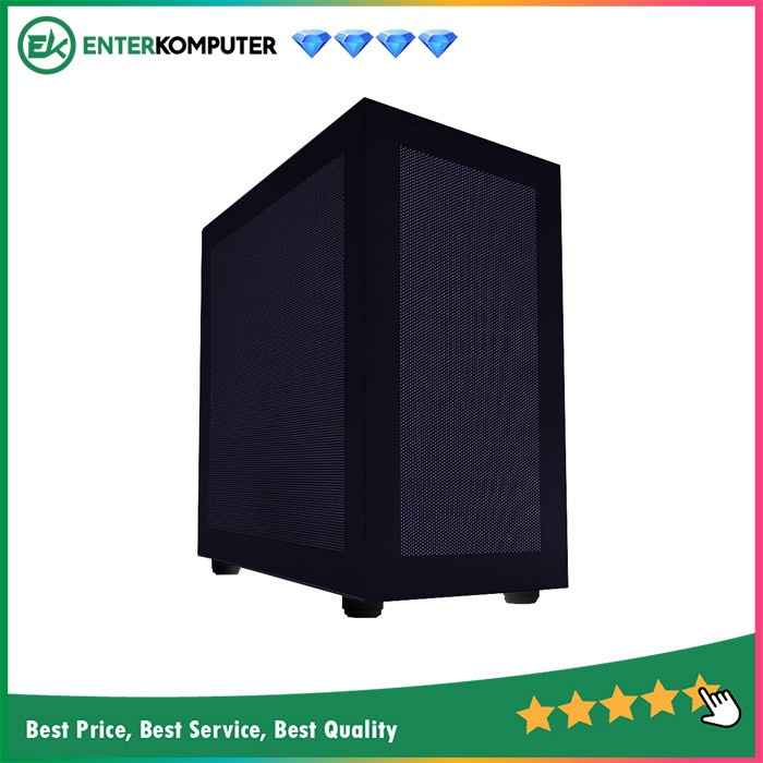 Casing CUBE GAMING FINOS BLACK - mATX - FRONT &amp; SIDE MESH PANEL