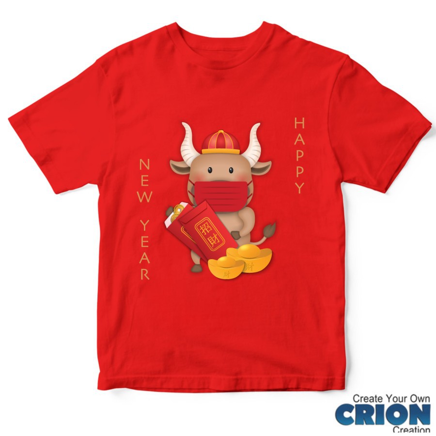 kaos imlek Stay Safe Series tahun kerbau 2020 year of ox By Crion