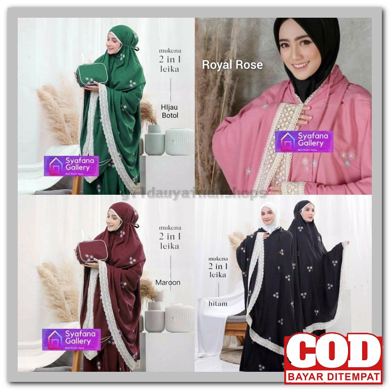 Mukena Dewasa Terusan Putih Bordir Santri | Mukena Lajur Remaja K UN865 Mukena Dewasa Katun Rayon Bo