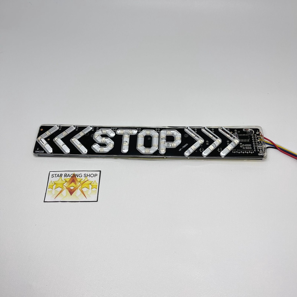 LAMPU LED TULISAN STOP 20CM RBG 12V DC BISA SEMUA MOTOR