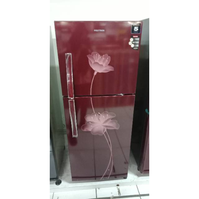 Kulkas 2 Pintu Polytron PRX 212 R Merah Maroon Egg Pocket Ice Twist Tray Pintu Gagang Garansi Resmi