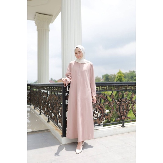 ALINE MAXI - (tidak termasuk outer bunga)Busui friendly Sleeves / Inner dress Polos (Ld 104 Pjg 131)