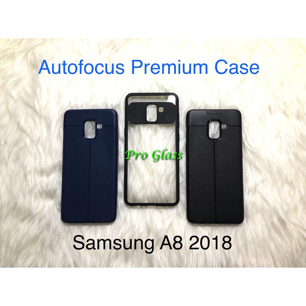 C102 Samsung A8 2018 Auto Focus Case Premium TPU leather Silicon