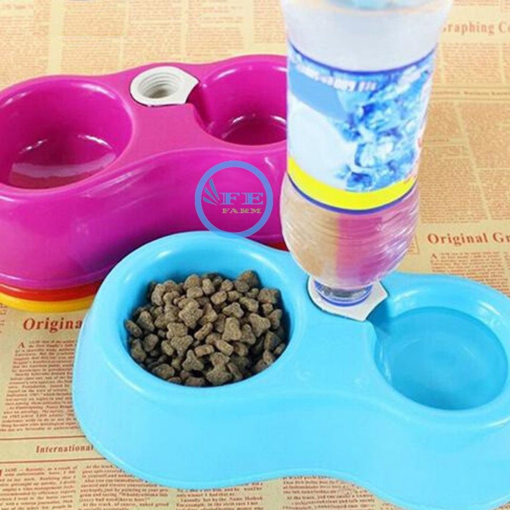 TEMPAT MAKAN MINUM KUCING ANJING OTOMATIS MANGKOK BOTOL FEFARM