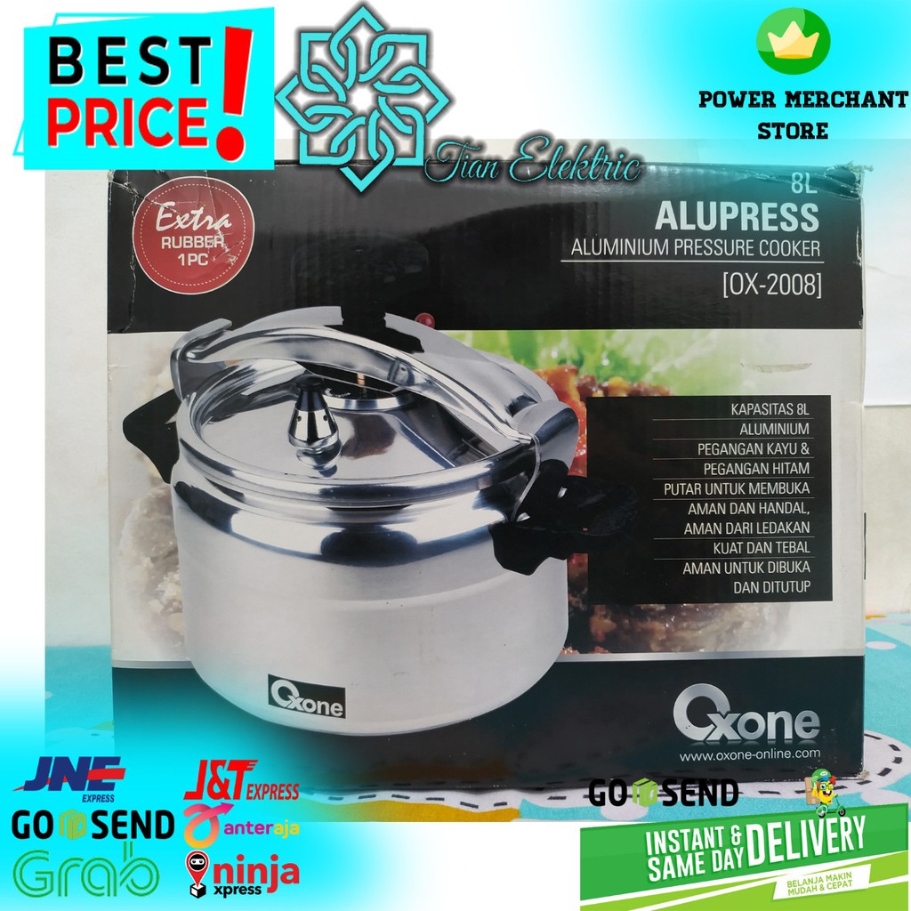 OXONE OX-2008 Alumunium Pressure Cooker / Presto 8 Liter